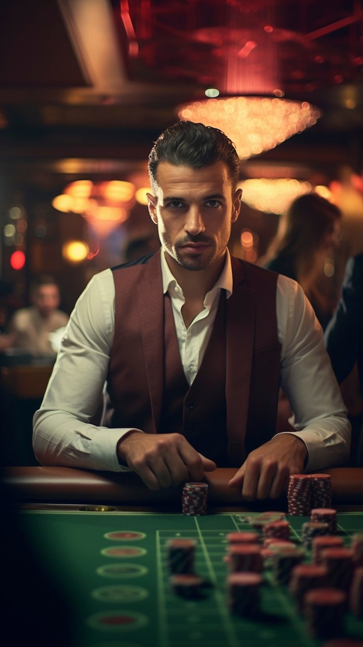 Studio Boom City dengan meja blackjack, dealer profesional, dan kamera multi-sudut berkualitas tinggi